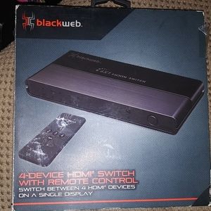 Black Web 4 Device HDMI switch with remote